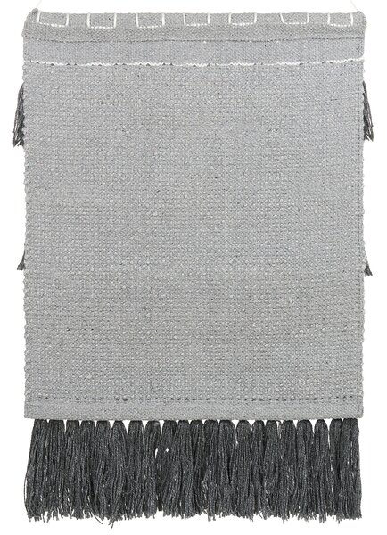 Závesná nástenná dekorácia sivá bavlnená ručne tkaná so strapcami boho dekorácia moderný štýl obývacia izba spálňa