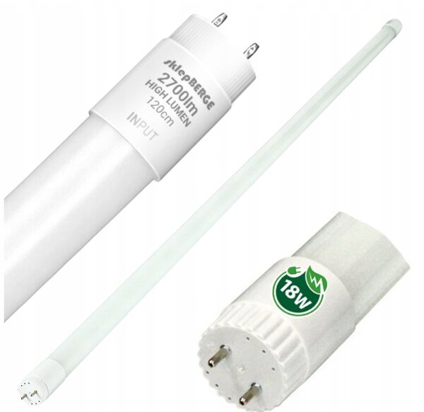 BERGE LED trubica - T8 - 18W - 120cm - 2700m - studená biela