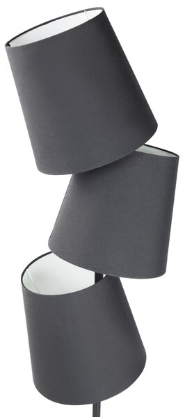 Stojaca lampa čierna kov polyester 164 cm 3 látkové tienidlá retro moderný štýl obývačka spálňa