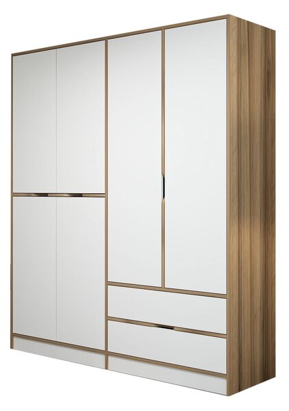 Kalune Design Šatníková skriňa Elina 180 cm biela/orech