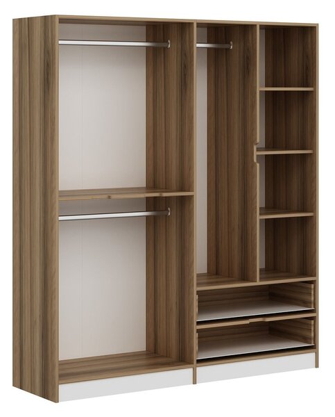 Kalune Design Šatníková skriňa Elina 180 cm biela/orech