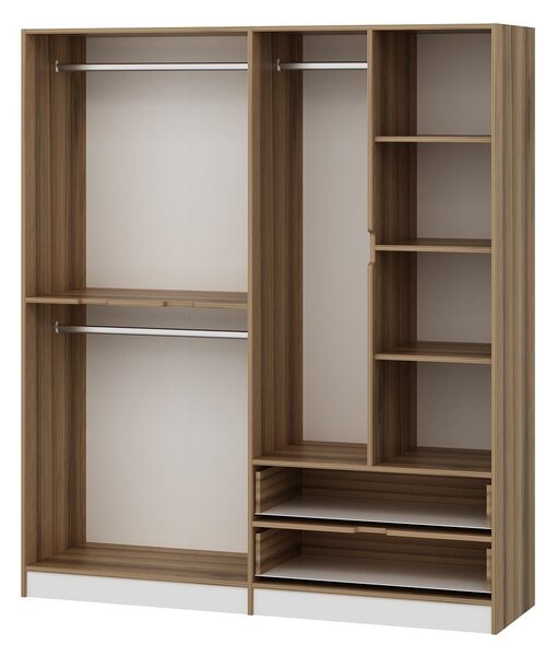 Kalune Design Šatníková skriňa Elina 180 cm biela/orech