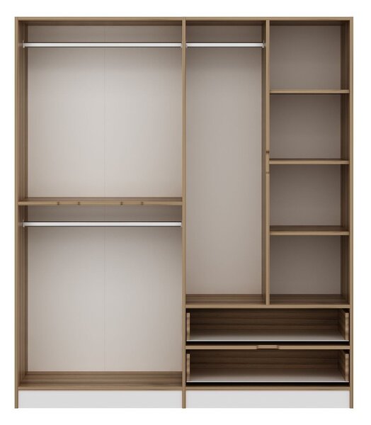 Kalune Design Šatníková skriňa Elina 180 cm biela/orech