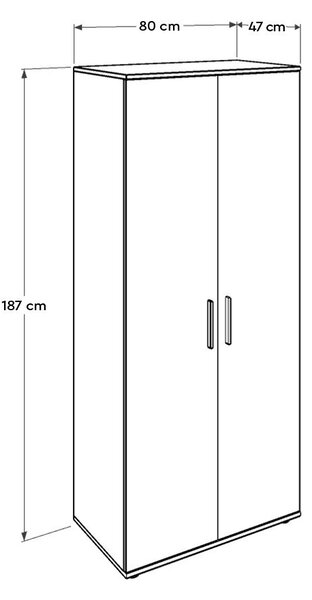 Kalune Design Šatníková skriňa Gorde 80 cm biela
