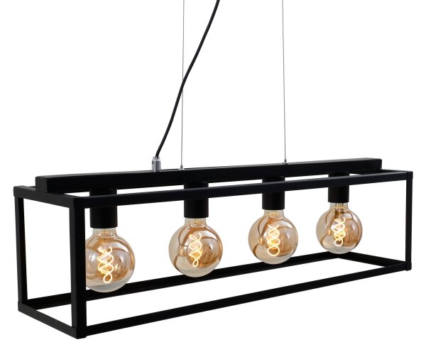 Briloner - Luster na lanku BLACK STEEL 4xE27/40W/230V