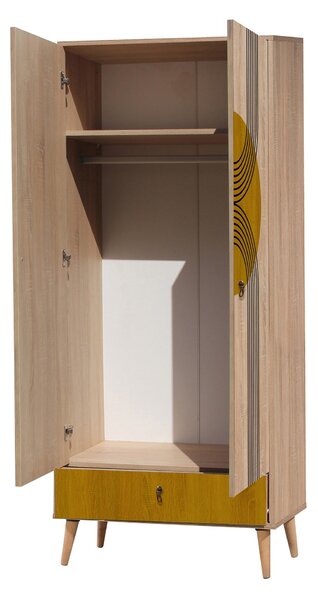 Kalune Design Šatníková skriňa Grandrop Sun 80 cm hnedá/viacfarebná