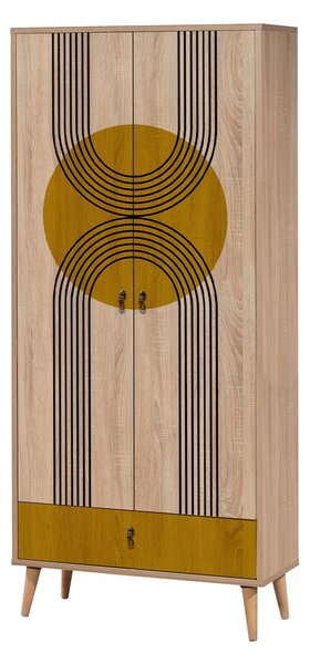 Kalune Design Šatníková skriňa Grandrop Sun 80 cm hnedá/viacfarebná