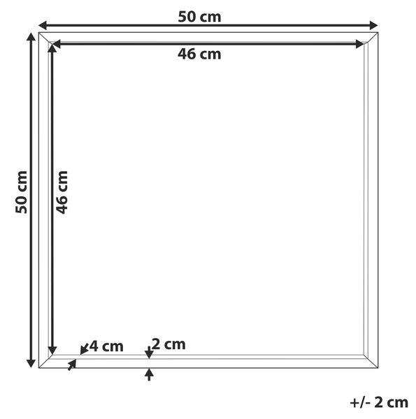 Nástenné zrkadlo čierne 50 x 50 cm štvorcový rám tradičné moderné závesné na stenu