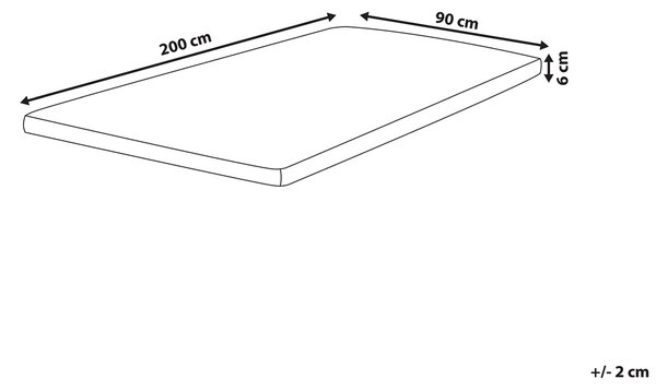 Vrchný matrac biela latex pena polyesterový poťah 90 x 200 cm topper podložka na posteľ spálňa