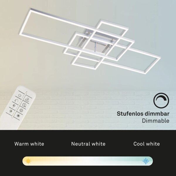 Brilo - LED Stmievateľný prisadený luster FRAME LED/51W/230V chróm + DO