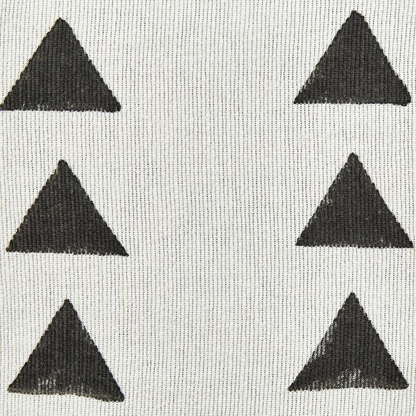 Taburet biela a čierna bavlna 45 x 45 cm geometrický vzor ručná výroba boho moderný štýl obývacia izba spálňa