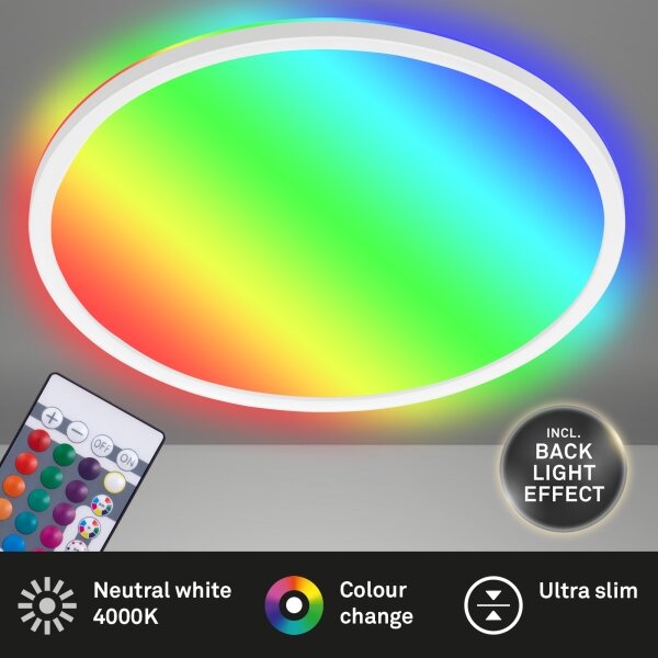 Briloner 7092-416 - LED RGBW Stmievateľné stropné svietidlo SLIM LED/15W/230V + DO