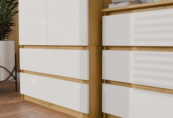 TP Living Šatníková skriňa MALWA I 90 cm dub artisan/biela
