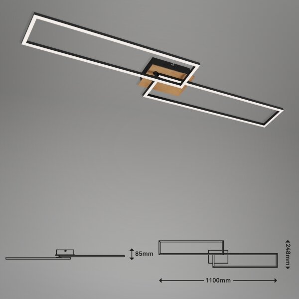 Brilo - LED Stmievateľný prisadený luster FRAME 2xLED/20W/230V 2700-5000 + DO