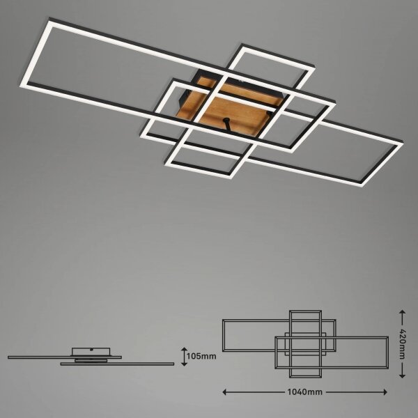 Brilo - LED Stmievateľný prisadený luster FRAME LED/51W/230V čierna/hnedá + DO