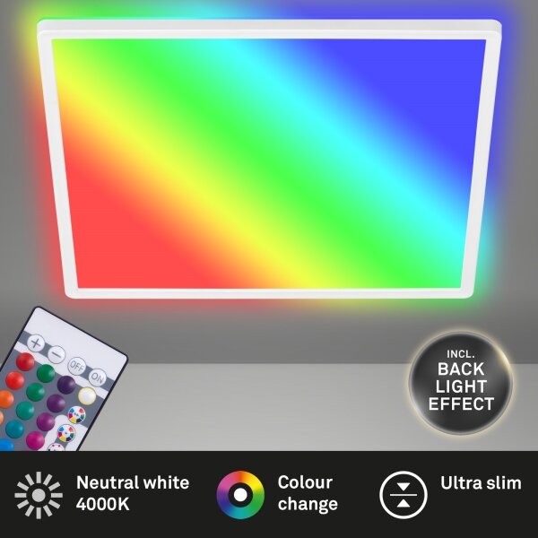 Briloner 7091-416 - LED RGBW Stmievateľné stropné svietidlo SLIM LED/22W/230V + DO