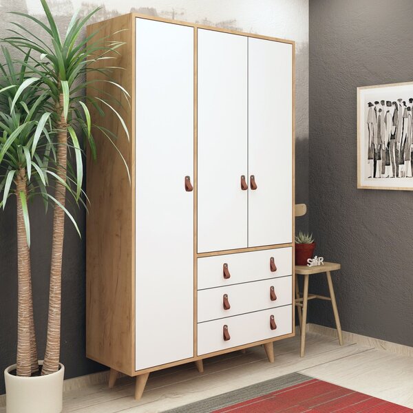 Hanah Home Šatníková skriňa Pagina 120 cm dub/biela