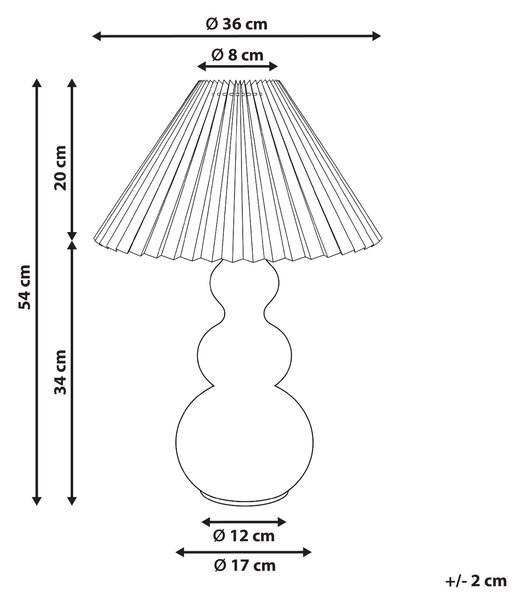 Stolná lampa zelená sklenený podstavec plisované látkové tienidlo obývačka spálňa moderný štýl