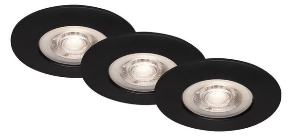 Briloner - SADA 3x LED Kúpeľňové podhľadové svietidlo LED/4,9W/230V IP44 čierna