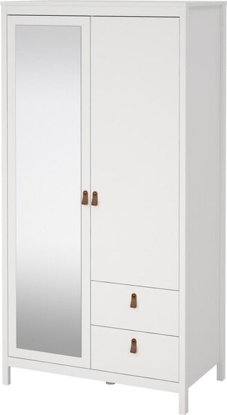 FALCO Šatníková skriňa Realty 102 cm so zrkadlom biela