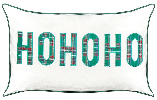 Sada 2 dekoratívnych vankúšov biela bavlna jednofarebná vianočný motív 30 x 50 cm obdĺžnikový tvar dekorácie doplnky