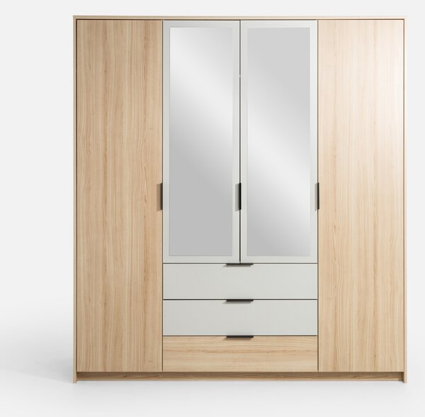 Szynaka Šatníková skriňa Ryga 02 187 cm dub Riva/šedá