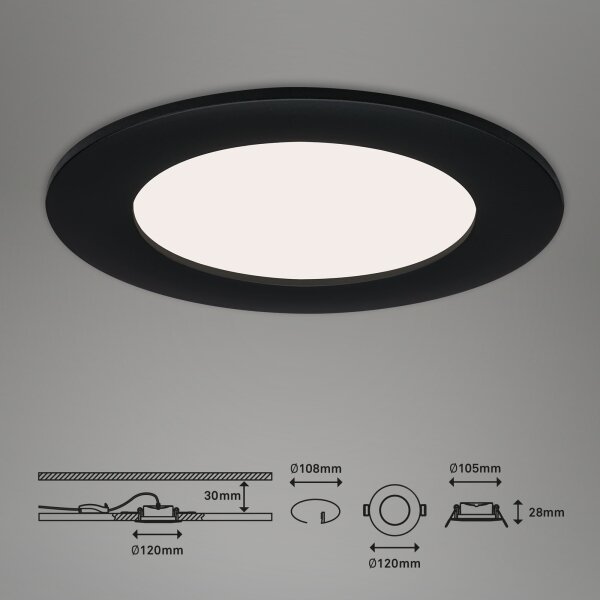 Brilo - SADA 3x LED kúpeľňových zapustených svietidiel FLAT LED/6W/230V IP44