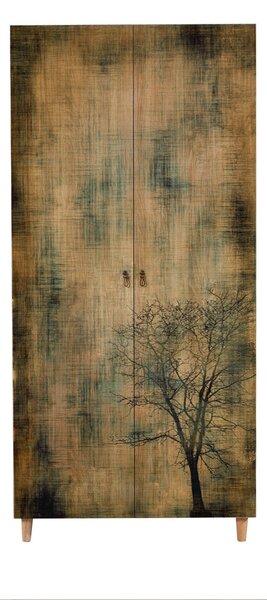 Kalune Design Šatníková skriňa Stil 90 cm dub sonoma/strom