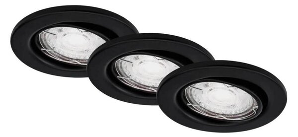 Brilo - SADA 3x LED Kúpeľňové podhľadové svietidlo 1xGU10/5W/230V IP23 čierna