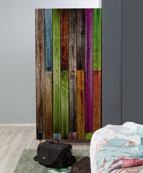 Kalune Design Šatníková skriňa Stil 90 cm dub sonoma/viacfarebná
