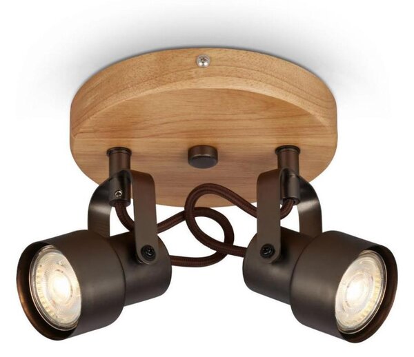 Briloner 2872-025R - LED Bodové svietidlo SPOTLIGHT 2xGU10/5W/230V hnedá