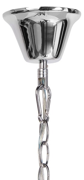 Luster strieborný železný závesná lampa s kryštálmi glamour štýl obývacia izba jedáleň