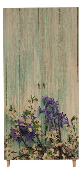 Kalune Design Šatníková skriňa Stil 90 cm dub sonoma/zelená