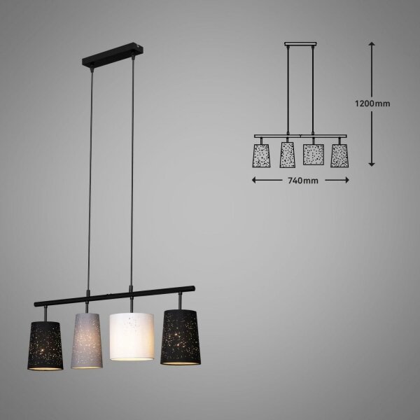 Brilo 4027-045 - Luster na lanku SHADES 4xE27/40W/230V