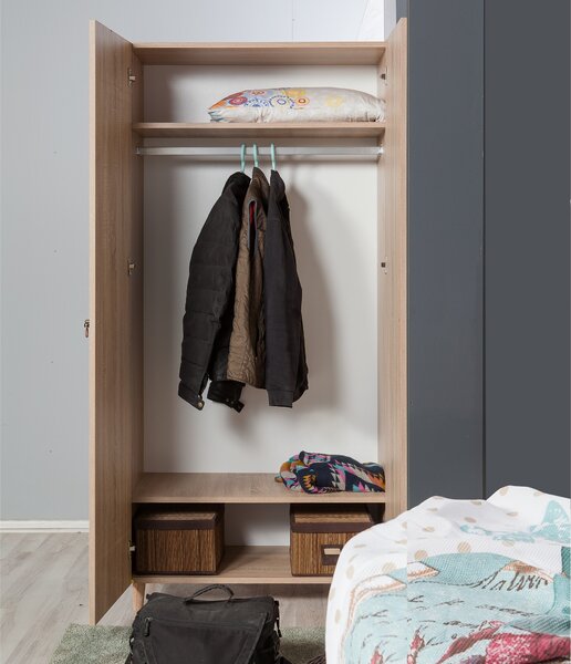 Kalune Design Šatníková skriňa Stil 90 cm dub sonoma/zelená