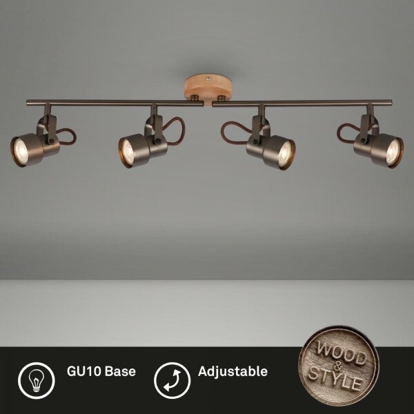 Briloner 2872-045 - LED Bodové svietidlo TAHUN 4xGU10/5W/230V 3000K hnedá