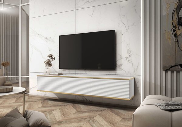 TV stolík Olek 175 cm so vzorom, bialy