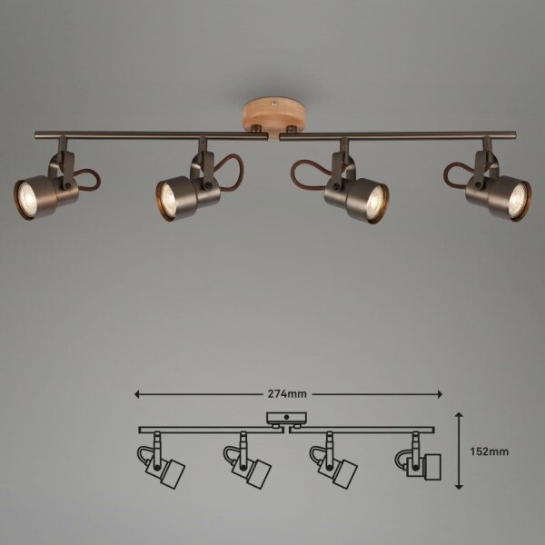 Briloner 2872-045 - LED Bodové svietidlo TAHUN 4xGU10/5W/230V 3000K hnedá