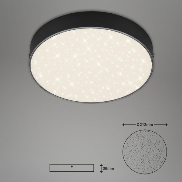 Briloner 7073-415 - LED Stropné svietidlo STAR SKY LED/16W/230V pr. 21 cm čierna