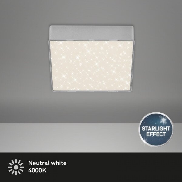 Briloner 7076-414 -LED Stropné svietidlo STAR SKY LED/11W/230V 15x15 cm strieborná
