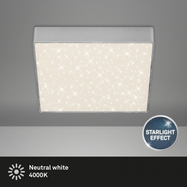Briloner 7077-414 - LED Stropné svietidlo STAR SKY LED/16W/230V 21x21 cm strieborná