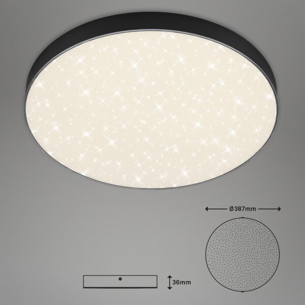 Briloner 7075-415 - LED Stropné svietidlo STAR SKY LED/24,5W/230V pr. 38 cm čierna