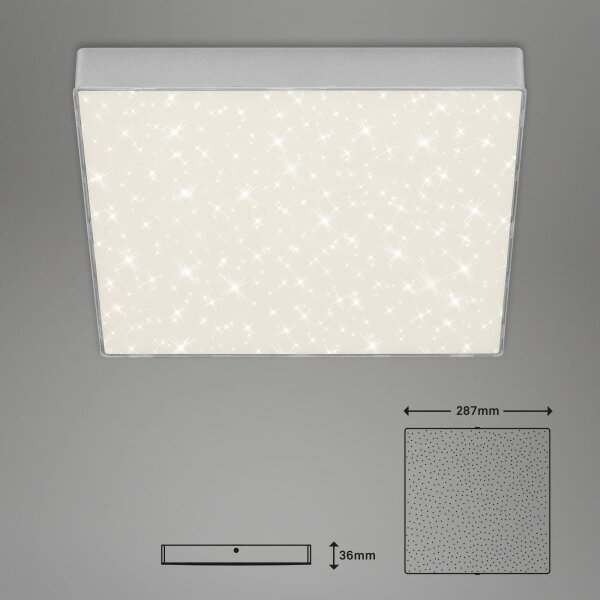 Briloner 7078-414 - LED Stropné svietidlo STAR SKY LED/21W/230V 28x28 cm strieborná
