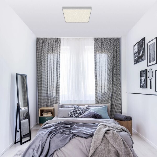 Briloner 7078-414 - LED Stropné svietidlo STAR SKY LED/21W/230V 28x28 cm strieborná