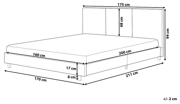 Posteľ hnedá buklé čalúnenie 160 x 200 cm s roštom vysoké čalúnené čelo moderný štýl spálňa