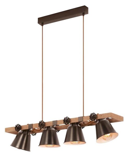 Briloner 4406-044 - Luster na lanku TALE 4xE27/40W/230V hnedá