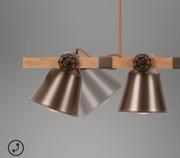 Briloner 4406-044 - Luster na lanku TALE 4xE27/40W/230V hnedá