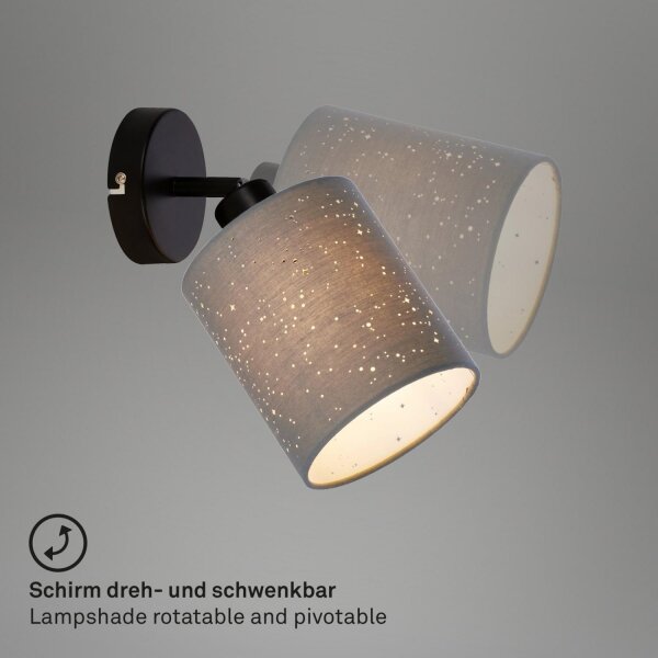 Briloner 2078-014 - Nástenné bodové svietidlo SPOTLIGHT 1xE27/25W/230V šedá/čierna
