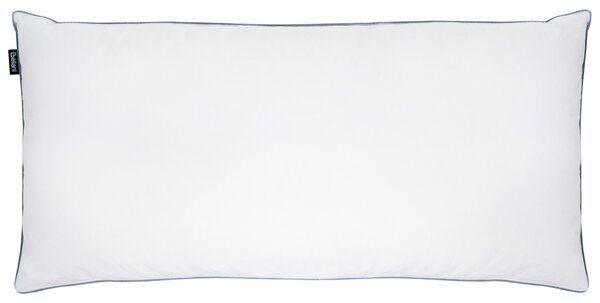 Nízky vankúš na spanie biely trojkomorový kačacie perie a páperie 40 x 80 cm prémiový bavlnený poťah