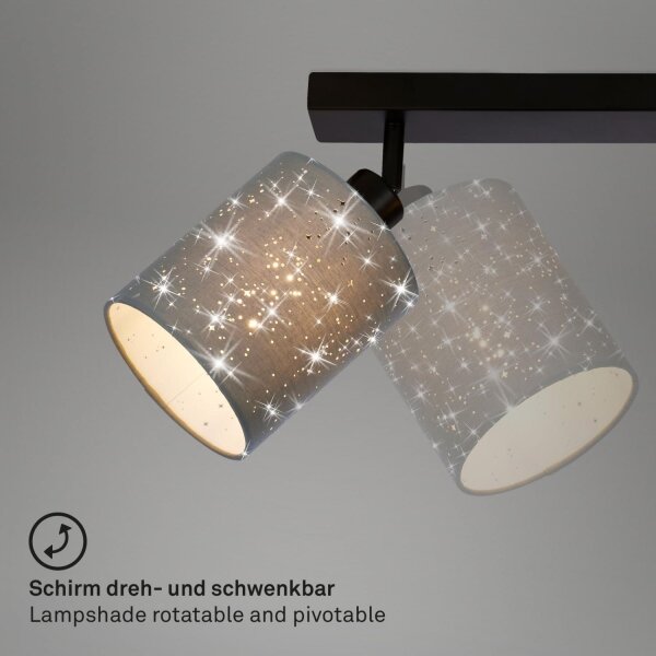 Briloner 2078-034 - Bodové svietidlo SPOTLIGHT 3xE27/25W/230V šedá/čierna
